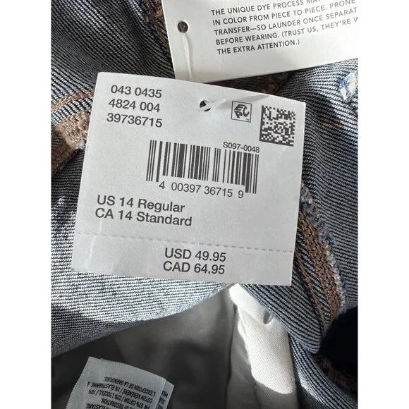 American Eagle Women’s Super High Rise Ankle Straight Jeans Size 14 NWT - Picture 7 of 11